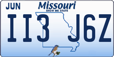 MO license plate II3J6Z