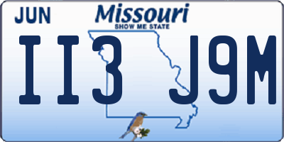 MO license plate II3J9M