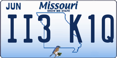 MO license plate II3K1Q