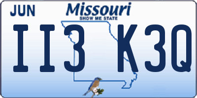 MO license plate II3K3Q