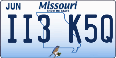 MO license plate II3K5Q