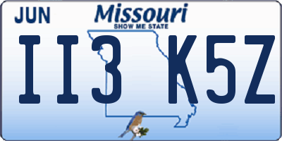 MO license plate II3K5Z