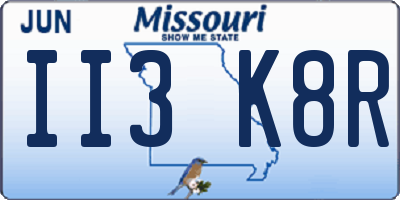 MO license plate II3K8R