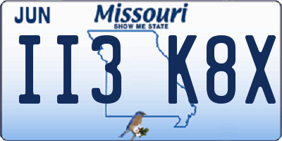 MO license plate II3K8X
