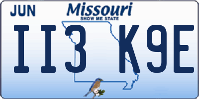 MO license plate II3K9E