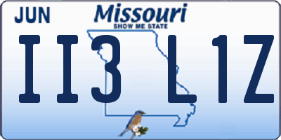 MO license plate II3L1Z