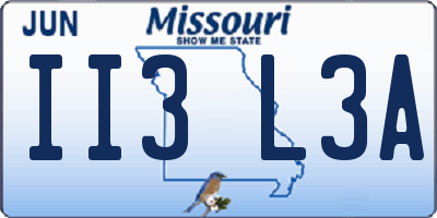 MO license plate II3L3A