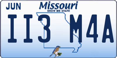 MO license plate II3M4A