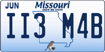 MO license plate II3M4B