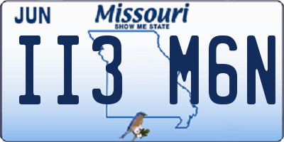MO license plate II3M6N