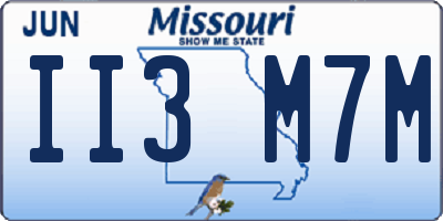 MO license plate II3M7M