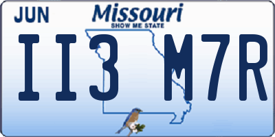 MO license plate II3M7R