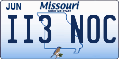 MO license plate II3N0C
