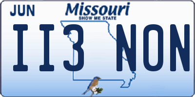 MO license plate II3N0N