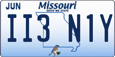 MO license plate II3N1Y