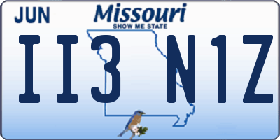 MO license plate II3N1Z