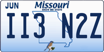 MO license plate II3N2Z