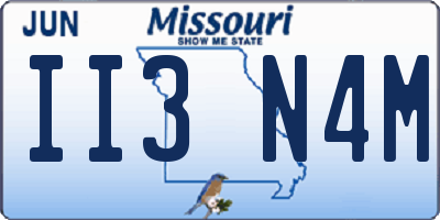 MO license plate II3N4M