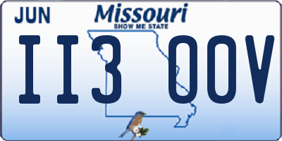 MO license plate II3O0V