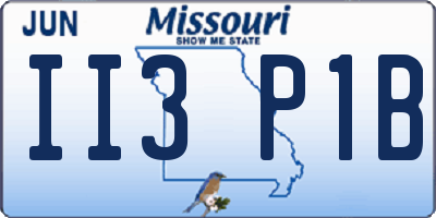 MO license plate II3P1B