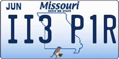 MO license plate II3P1R