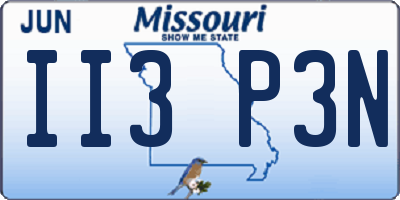 MO license plate II3P3N