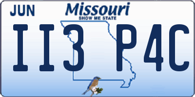MO license plate II3P4C