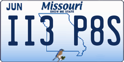MO license plate II3P8S