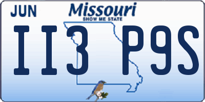 MO license plate II3P9S