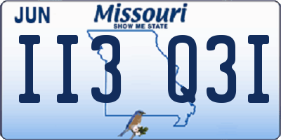 MO license plate II3Q3I