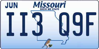 MO license plate II3Q9F