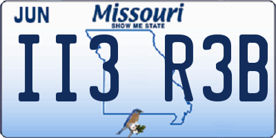 MO license plate II3R3B