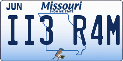 MO license plate II3R4M