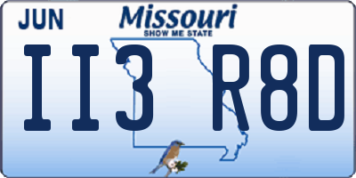 MO license plate II3R8D