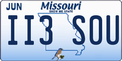 MO license plate II3S0U