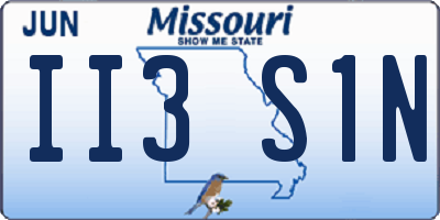 MO license plate II3S1N