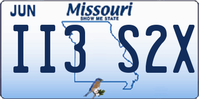 MO license plate II3S2X