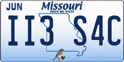 MO license plate II3S4C