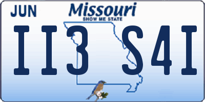 MO license plate II3S4I