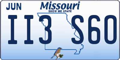 MO license plate II3S6O