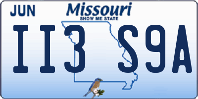 MO license plate II3S9A