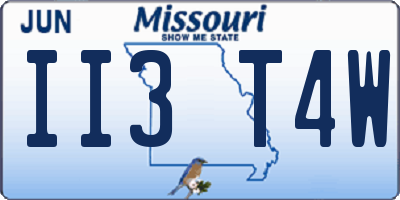 MO license plate II3T4W