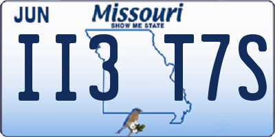 MO license plate II3T7S