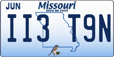 MO license plate II3T9N