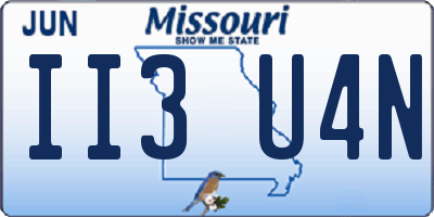 MO license plate II3U4N