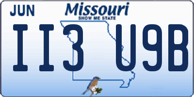 MO license plate II3U9B