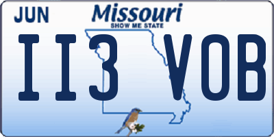 MO license plate II3V0B