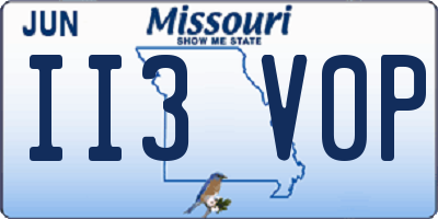 MO license plate II3V0P