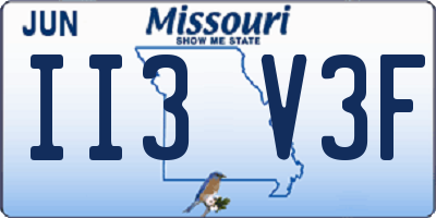 MO license plate II3V3F