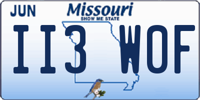 MO license plate II3W0F